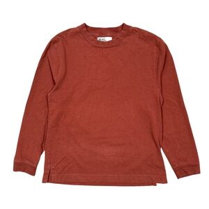 MHL Margaret Howell Brick Red Brown Long Sleeve Cotton T Shirt Mens Small